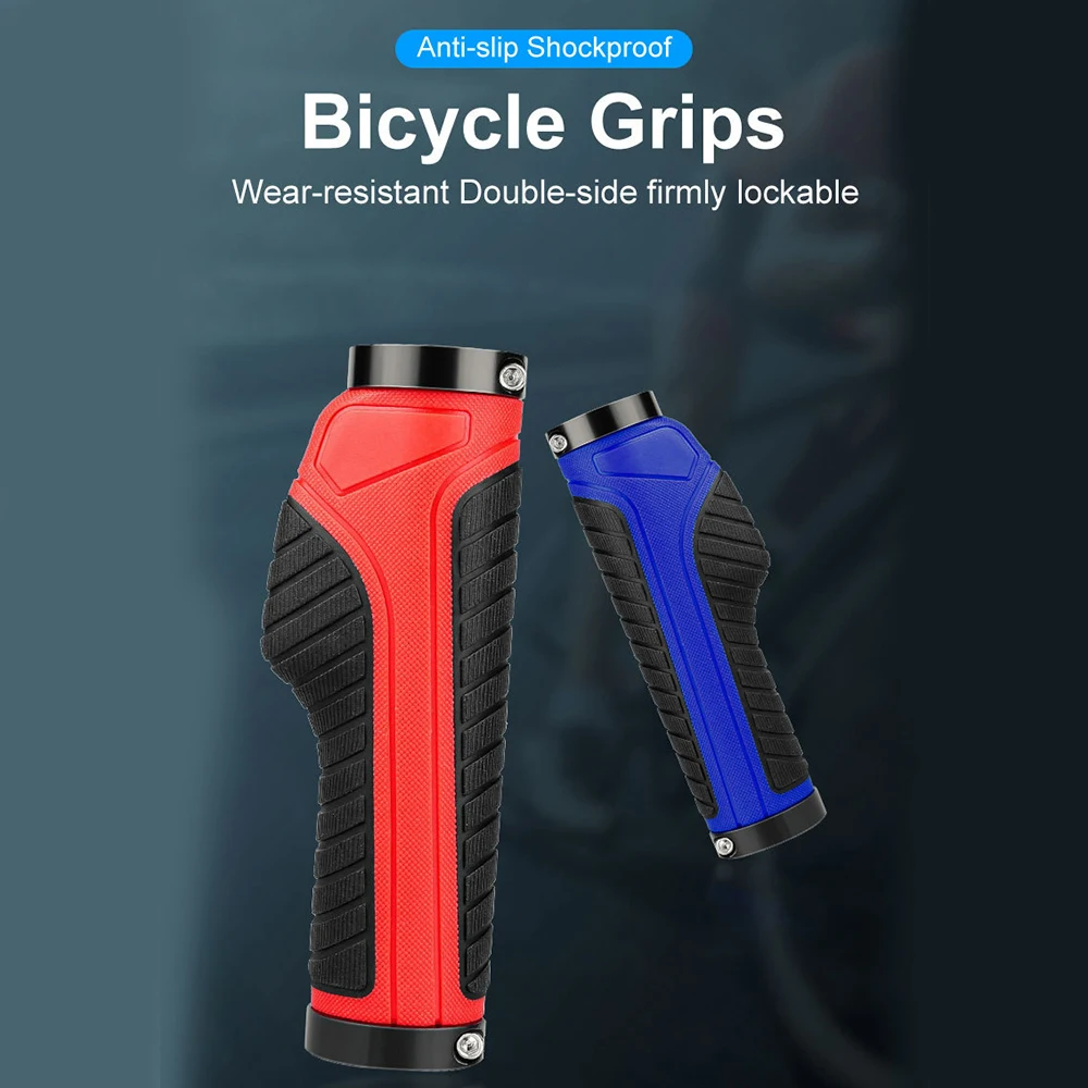 

X-TIGER Bicycle Grip Gloves Lockable Shockproof Non-Slip MTB Rubber Ergonomic Grip Riding Cycling Equipment