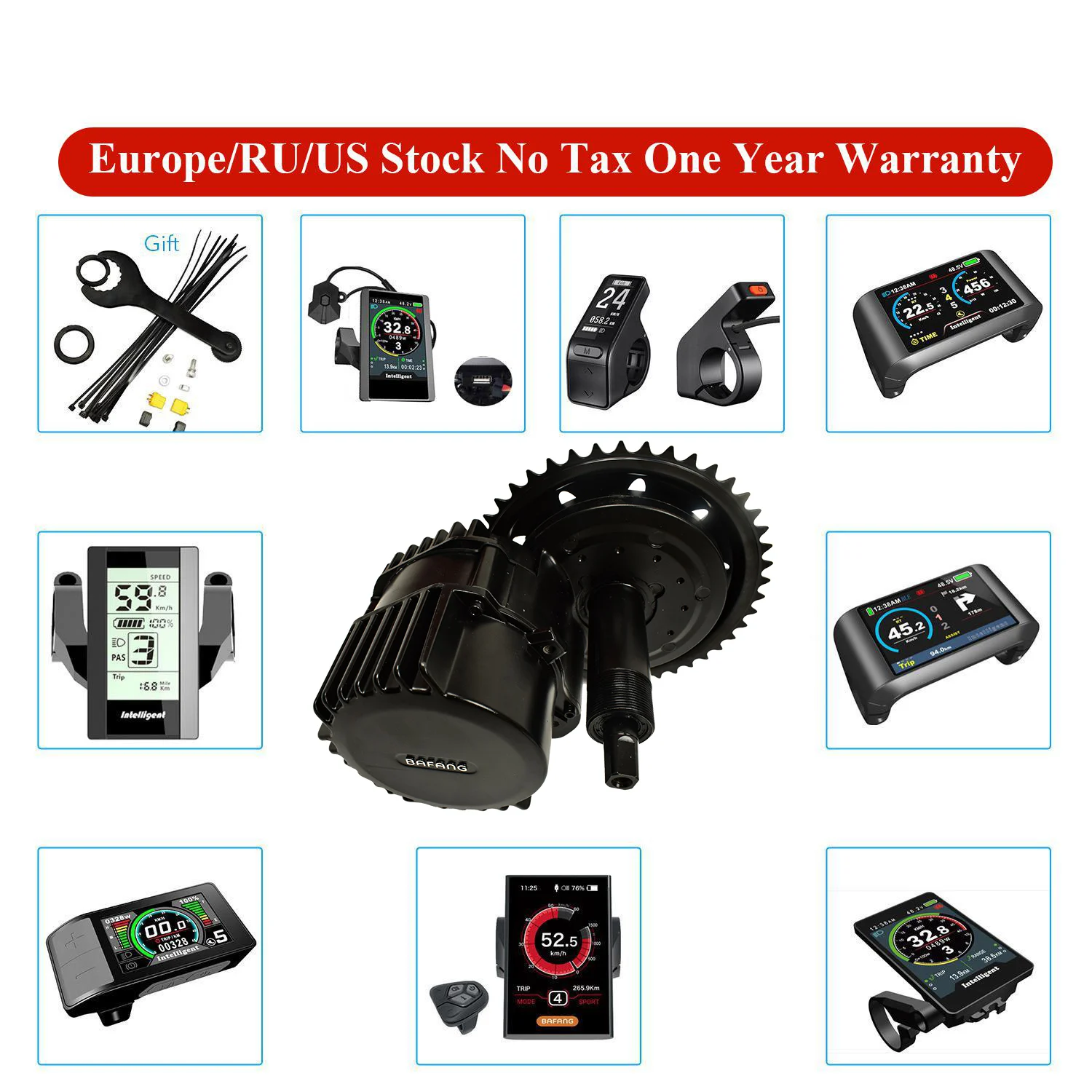 EU STOCK Bafang 48V или 52V 1000W BBS03 BBSHD Средний приводной двигатель DIY E Bike 8fun 120 мм/100 мм/68