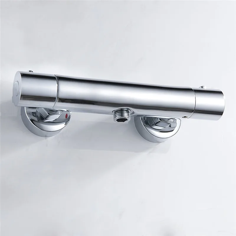 Thermostatic Shower Mixer Brass Black Wall Mounted Dual Handle Bathroom Thermostatic Shower Mixer Valve Tap Bathroom Accessories