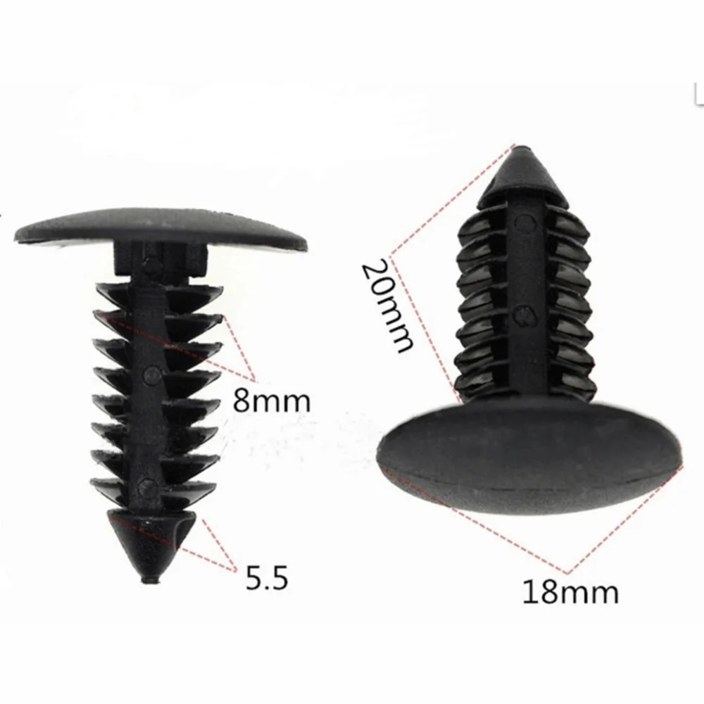 

Nylon Rivets Bumper Clips Auto 8mm Hole Plastic Fastener Fender Push Pin