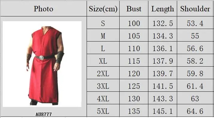 

Medieval Warriors Knight Templar Crusader Costume For Adult Men Gown Shirt Top Cross Tabard Surcoat Tunic Clothes (without Belt)