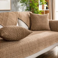 cotton linen sofa cover non slip jute sofa cushion towel home decoration carpet blanket for living room coffee table tv cabinet