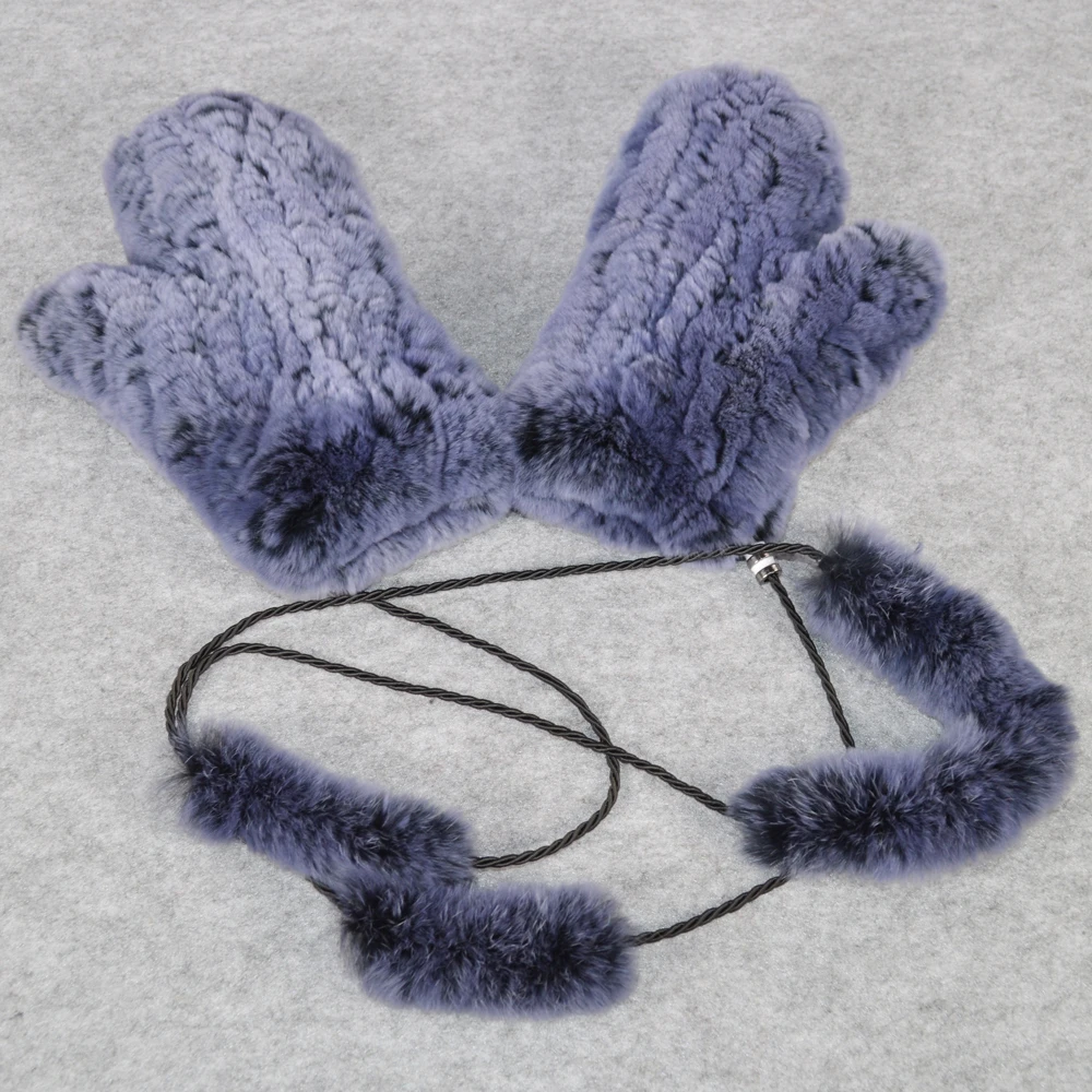 Лидер продаж зимние перчатки унисекс из натурального меха эластичные вязаные