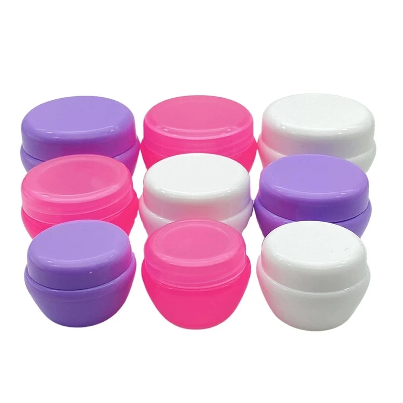 

50pcs Macaron Plastic Sample Jars 5g 10g 20g 30g Pots Cream Lotion Travel Translucent Containers Liquid Lip Balm with Gasket