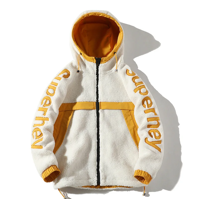 Осенне-зимняя мужская куртка новая трендовая теплая с капюшоном пальто из шерсти