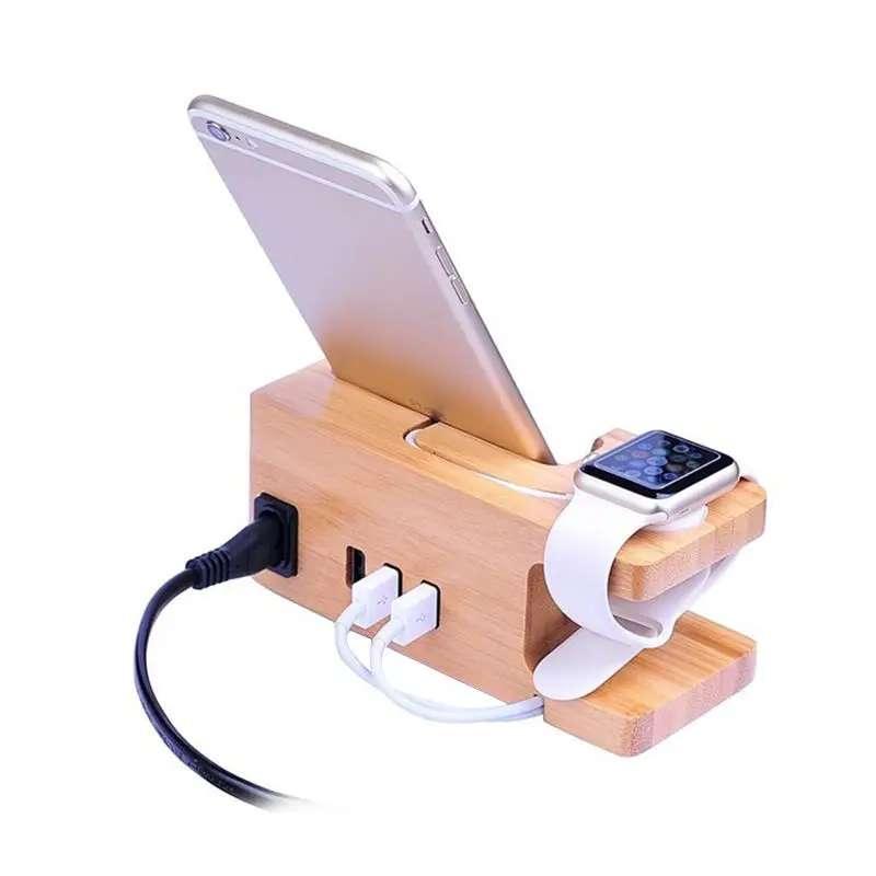 Зарядное устройство с 3 Usb портами для Apple Watch и Phone подставка органайзер держатель