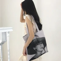 art vintage figure canvas tote bag women cotton cloth shoulder bag large shopper bag reusable shopping bag student schoolbag