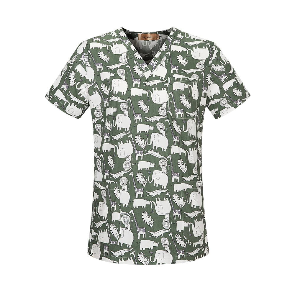 Рубашка с V-образным вырезом для униформа салонов красоты домашних животных