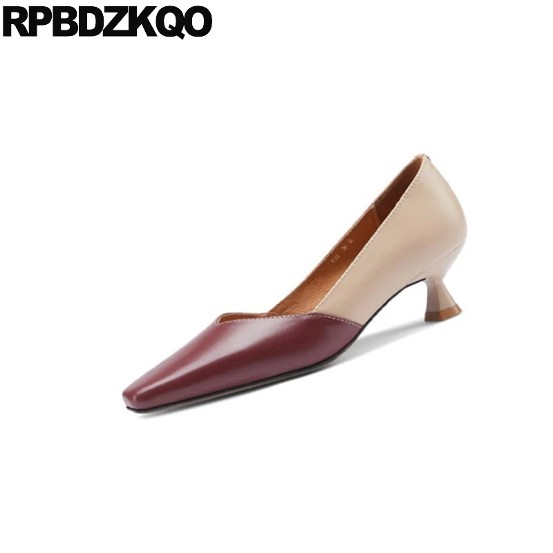 Для офиса на среднем каблуке 10 42 мульти Цветной квадратный носок тонкие 11 43