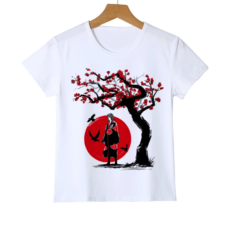 Sasuke Ninjia Naruto/Детская футболка с рисунком из мультфильма Аниме Акацуки Учиха Итачи