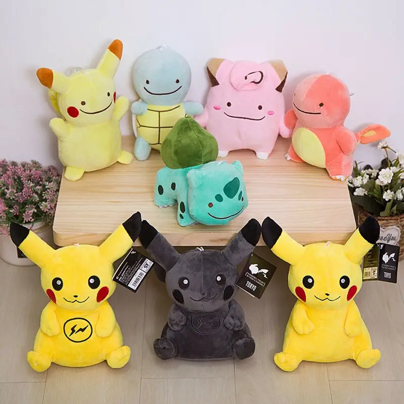 Charmander Squirtle Pokemoned Plush Doll Pikachued Ditto Stuffed Toy Bulbasaur Jigglypuff Kids Christmas Gifts For Children