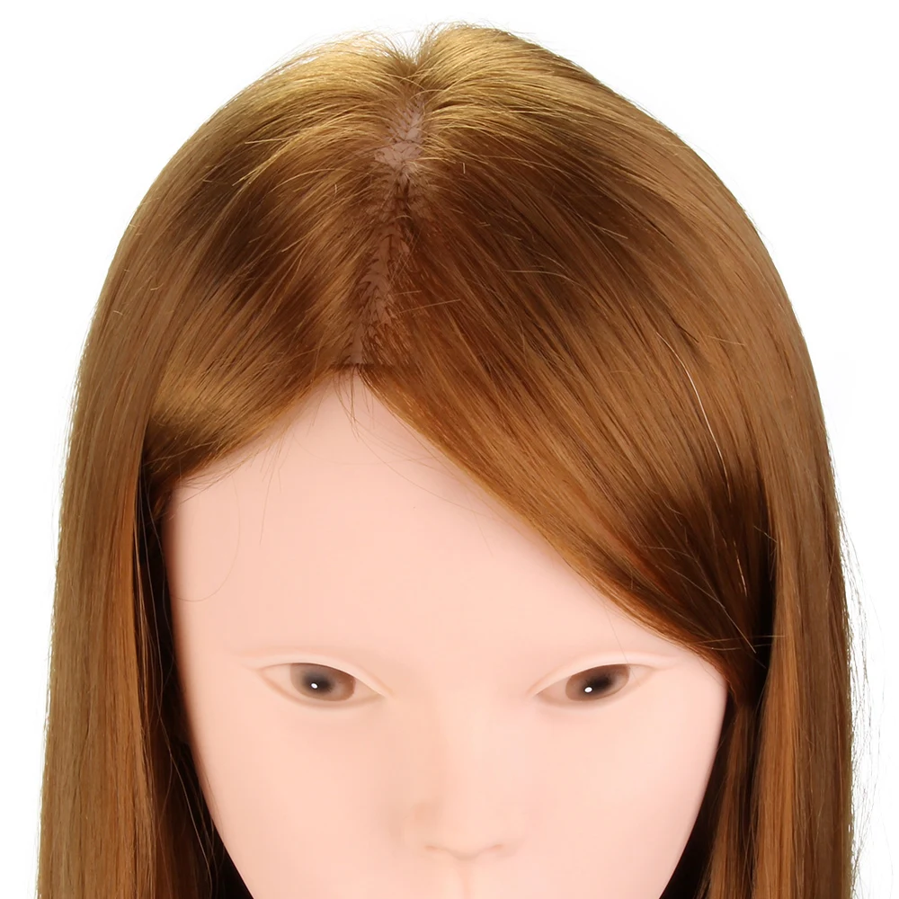 Send gift 24'' 50% Real Hair Hairdressing Head Training Mannequin Braiding Display Model Dummy Doll Clamp |