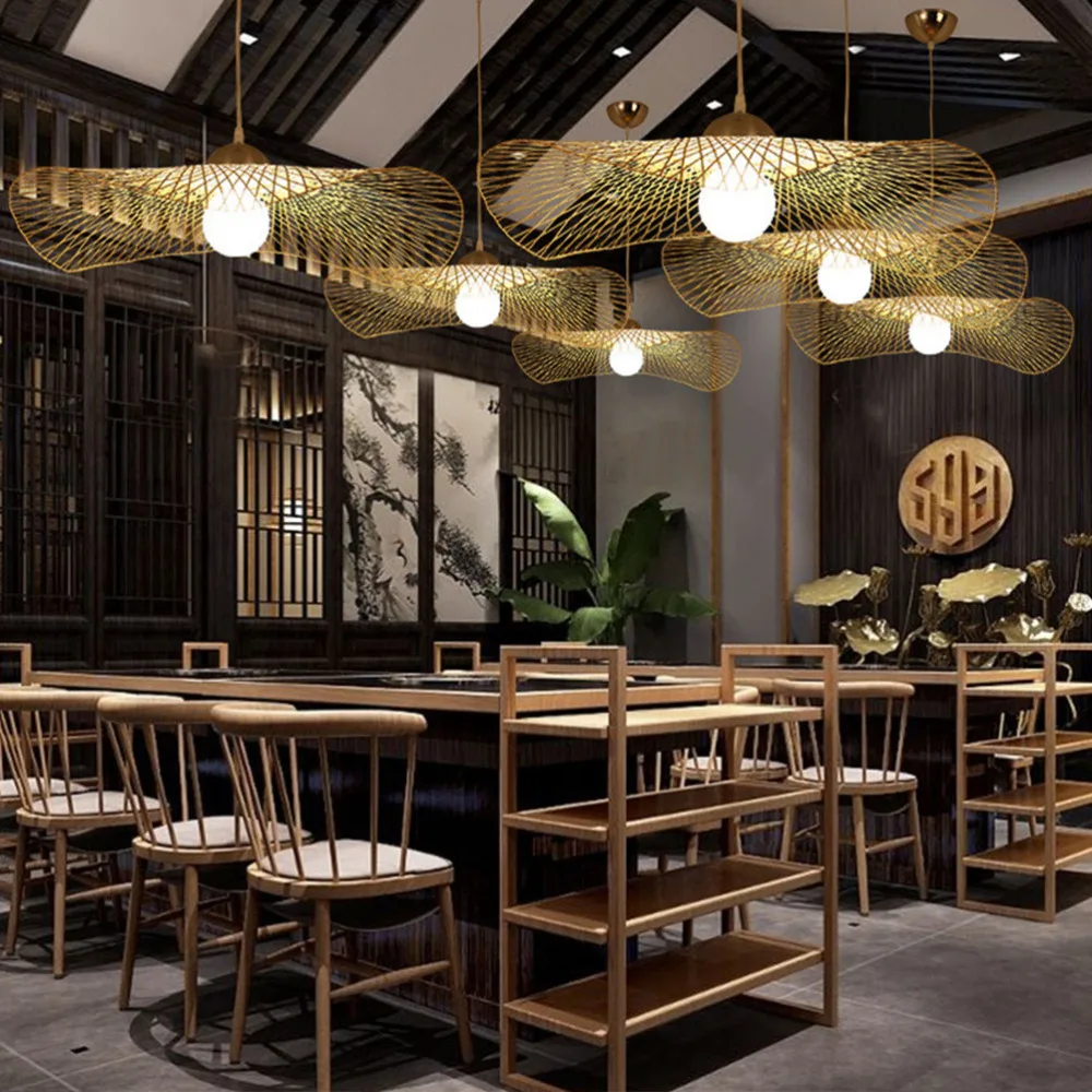 

1pc Rattan Woven Pendant Light Creative Ceiling Lamp Decorative Light (Khaki)