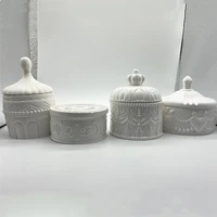 concrete candle vessel with lid mold cement storage jar silicone mold jewelry boxes diy container box molds silicone box molds