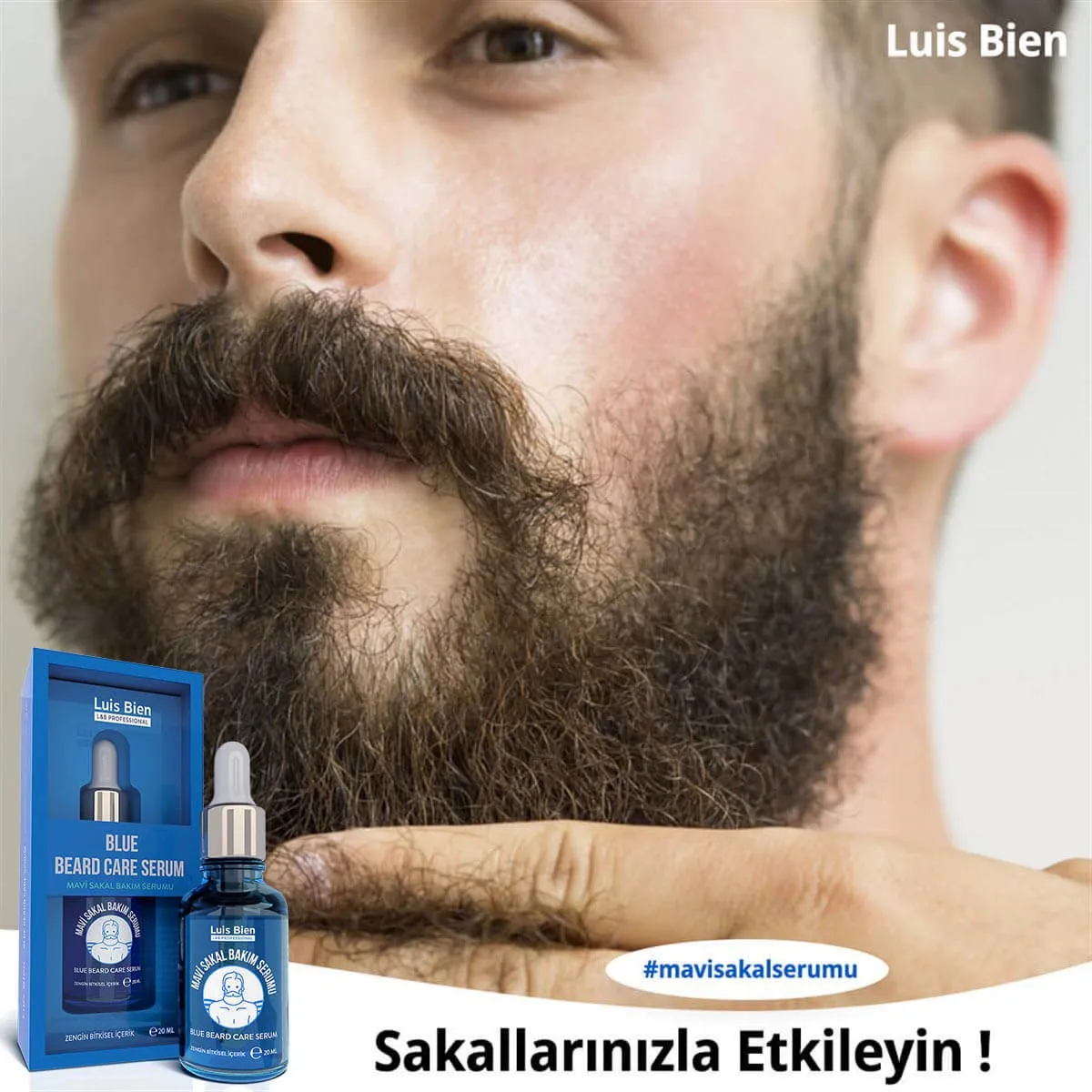 

Luis bien blue Beard growth serum + derma roller Beard Enhancer Enhancer Set Herbal oil essential full thick beard 20 ML