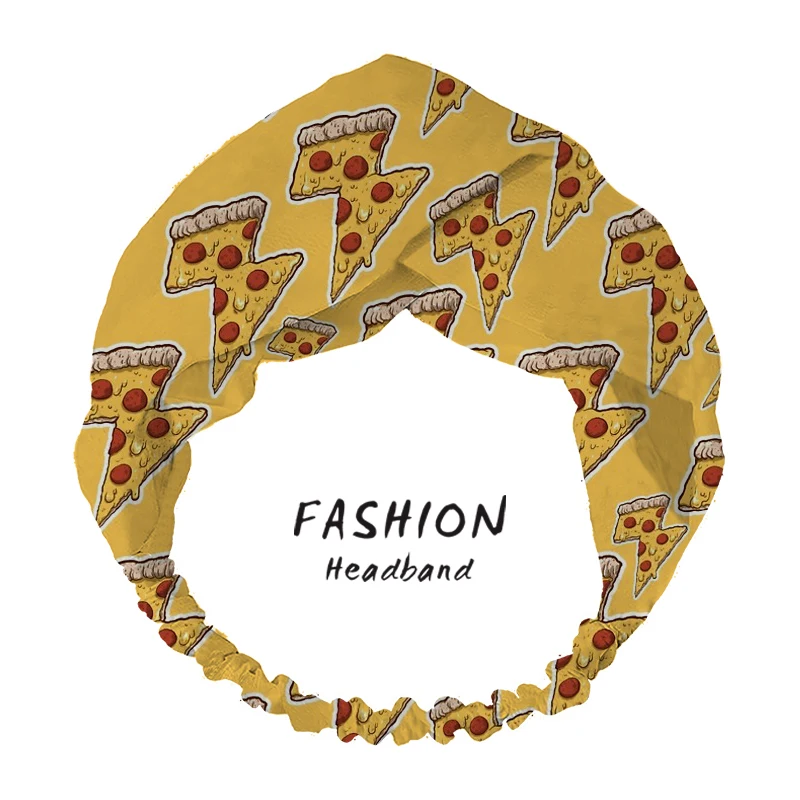 Пицца с принтом Для женщин повязки-банданы тюрбан головными повязками головка