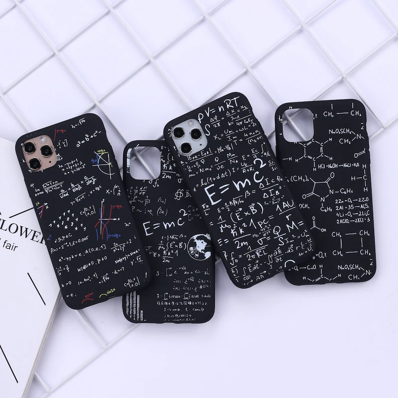 Physics Chemical Mathematics Phone Cover For iPhone 12 11 13Pro Max Mini X XS XR Max 8 7Plus 8Plus SE Soft Silicone Case Fundas