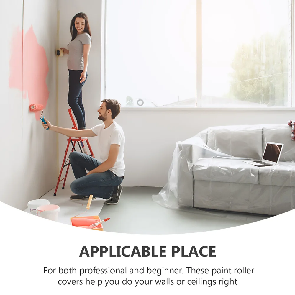 

4 Inch Multifunction DIY Wall Paint Roller Brush Set Roller Paint Brush Handle Tool 1Pc Brush with 10Pcs Roller Brush Parts for