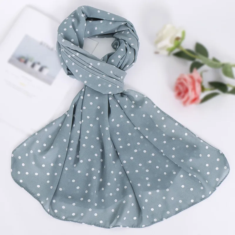 

Fashion Dot Bubble Chiffon Scarf Women's Hijab Wrap Solid Color Shawls Headband Muslim HijabsTurbanet Headscarf 8colors
