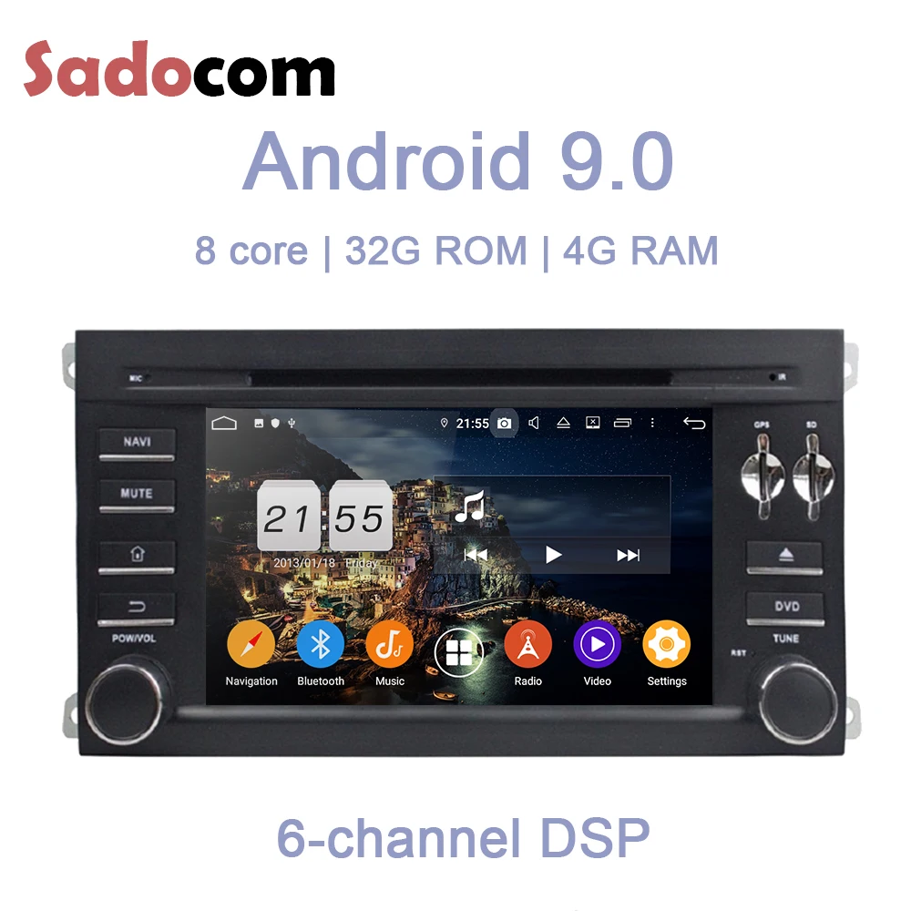 DSP Android 9 0 для PORSCHE Cayenne 2006-2010 4 Гб ОЗУ + 32 8 ядер автомобильный dvd-плеер Wifi 4G Bluetooth RDS