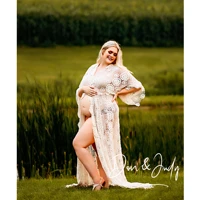 donjudy sexy photoshoot maternity robes for photography bridal wedding party beach boho maternity or non maternity gowns 2021