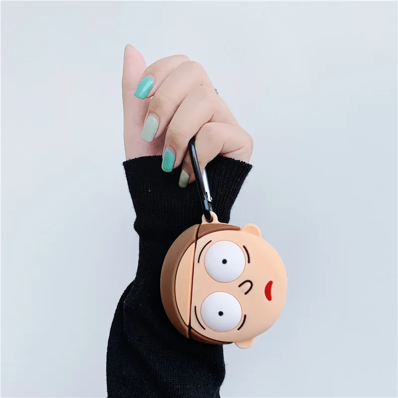 Cute Cartoon Rick and Morty Wireless Bluetooth Earphone 3D Case for Apple AirPods 2 Silicone Charging Airpods 1 |