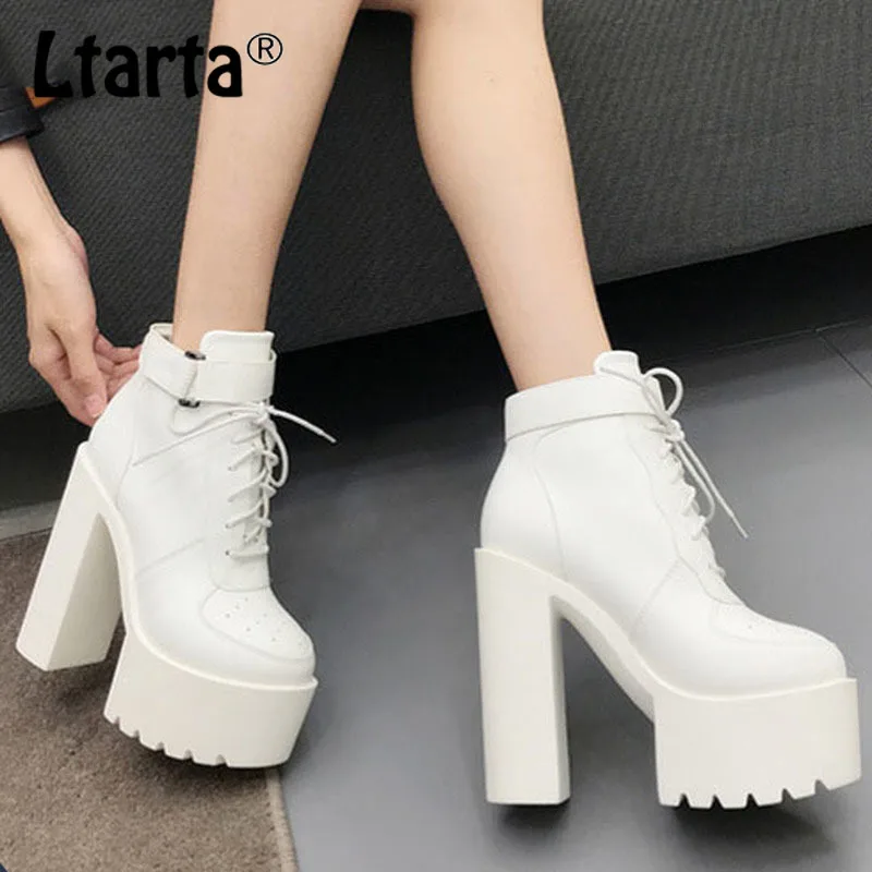 

LTARTA 2021 New Women's Sexy Winter Black Boots Platfrom Boot Women Fashion Shoes Thick High Heel Boots Ankle Boots