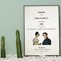 pride and prejudice title page jane austen book page poster