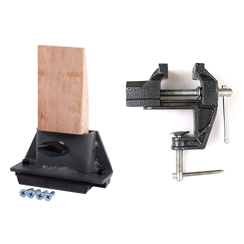 1pcs Jeweler's Cast Iron Wooden Bench Pin Miniature Vise Steel & Wood Block Mini Table Clamp Small Vice | Инструменты