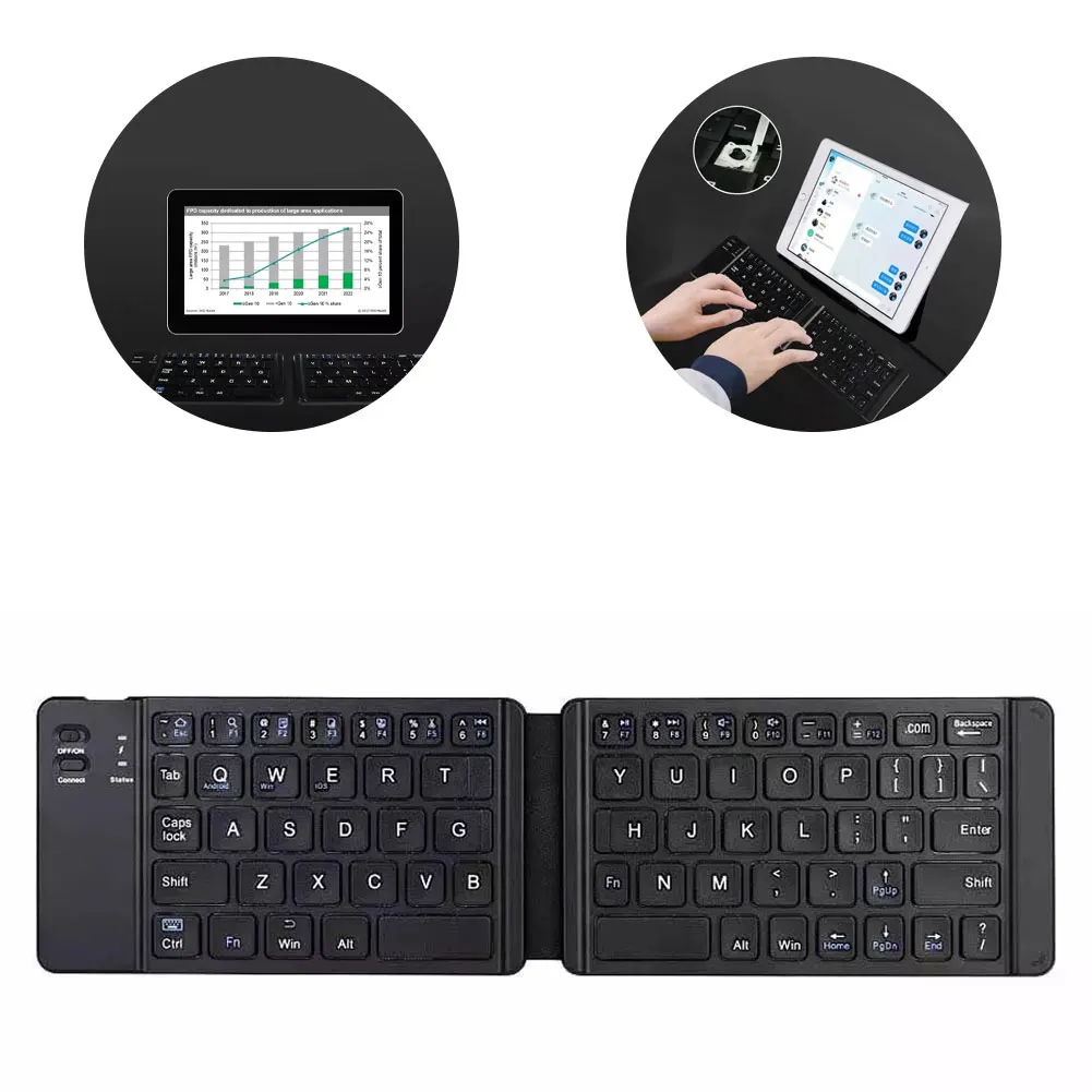 

2021 New Light-Handy Mini Wireless Bluetooth Folding Keyboard,Foldable Wireless Keypad for IOS/Android/Windows Ipad Tablet Phone