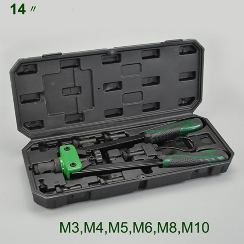 13 14" Manual Rivet Gun Automatic Nut Ram Grab Tool Pull Anchor M3 M4 M5 M6 M8 M10 With A Luxury Box Rivnut | Инструменты