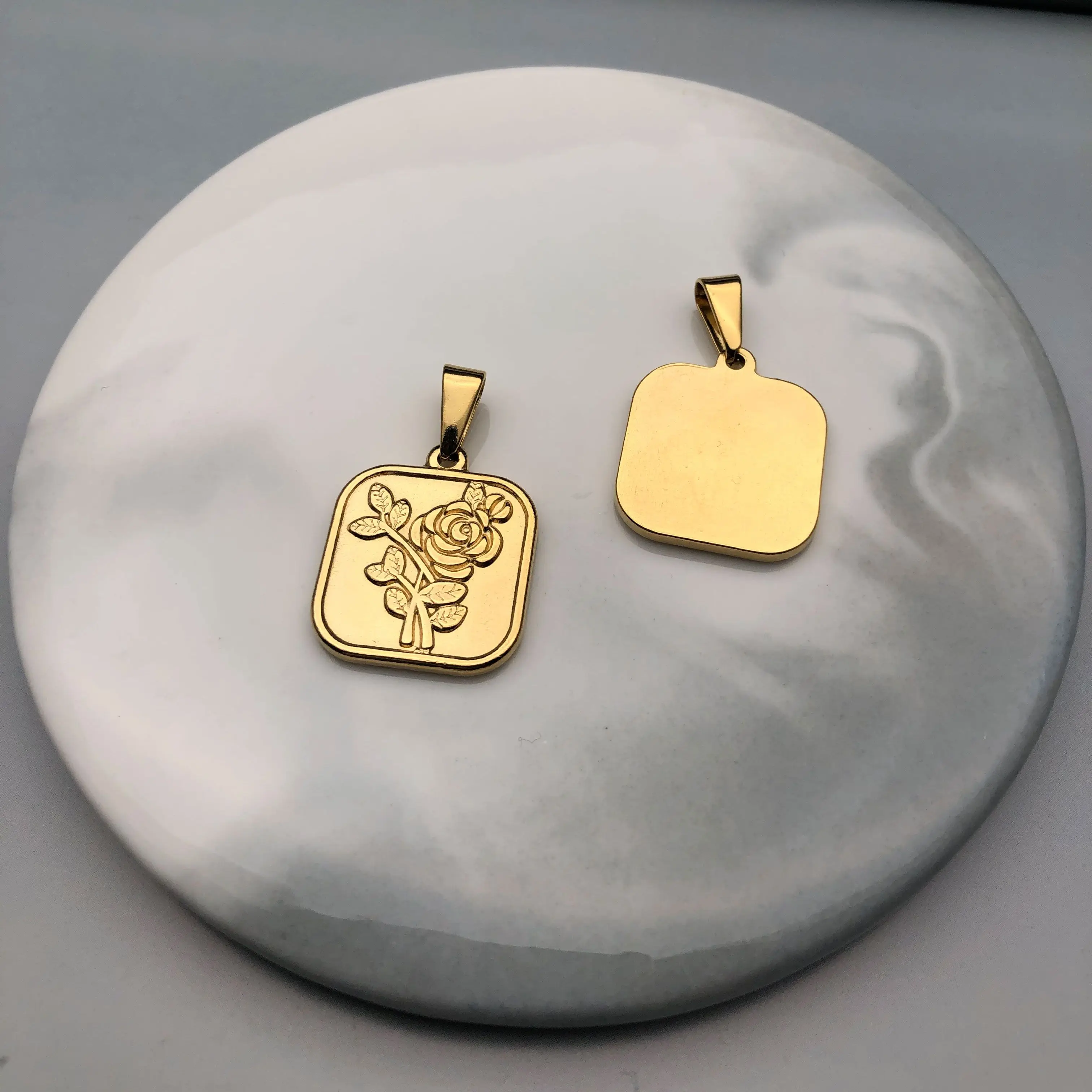 Винтажная подвеска в виде цветка Золотое колье из нержавеющей стали ювелирные