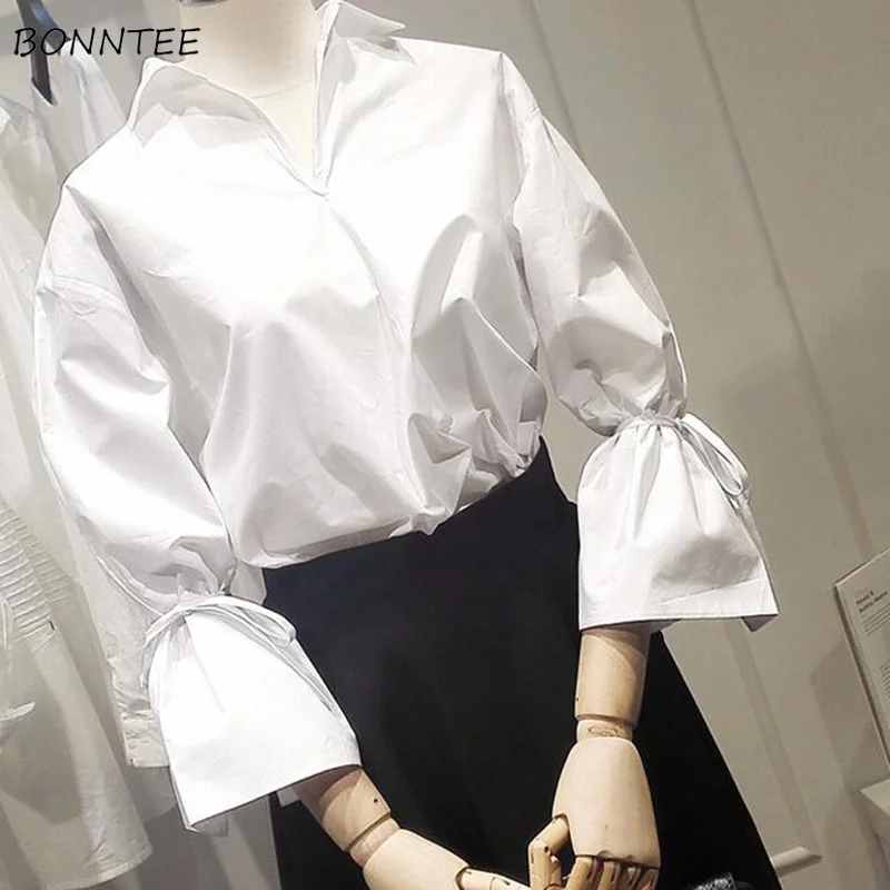 Рубашки женские свободные в японском стиле Простой повседневный универсальный