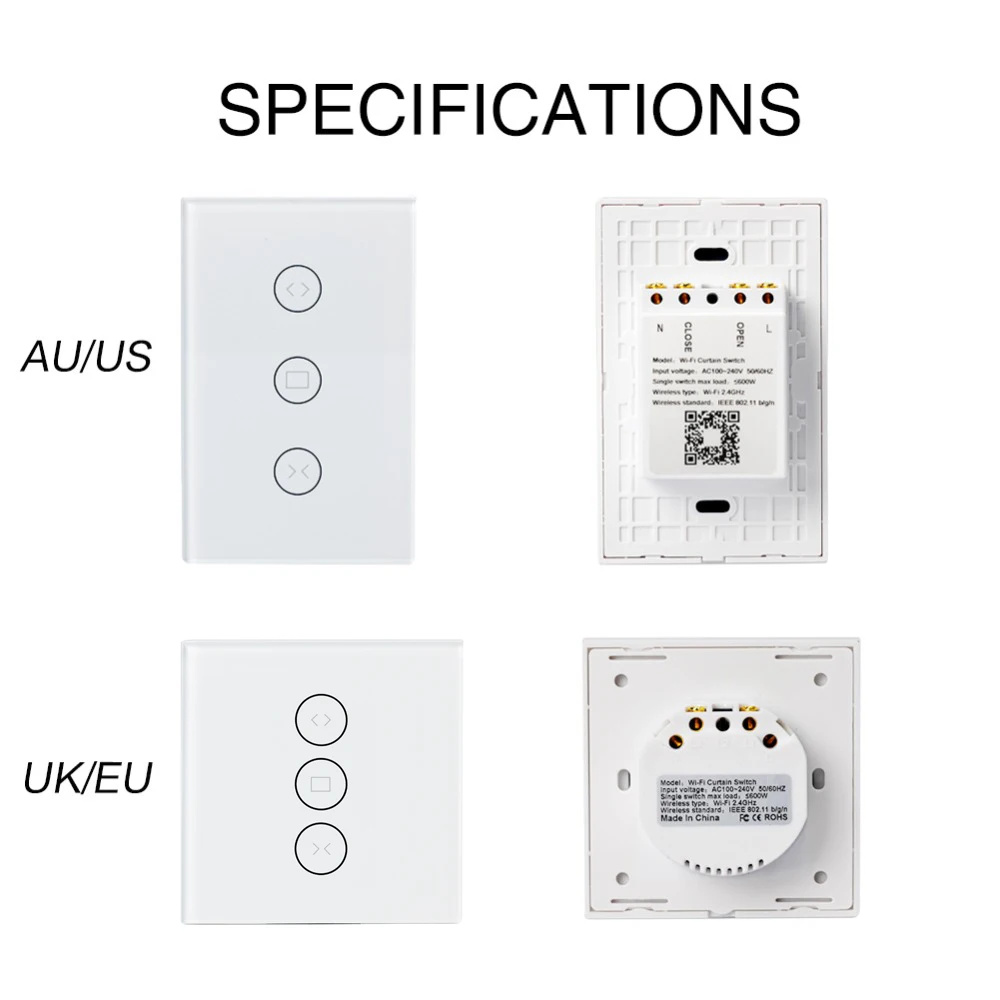 UNKAS Tuya Smart Life WiFi переключатель для электрического моторизованного занавеса