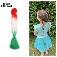 desire for hair christmas color red white green synthetic jumbo braids ombre color braiding hair extensions box braids