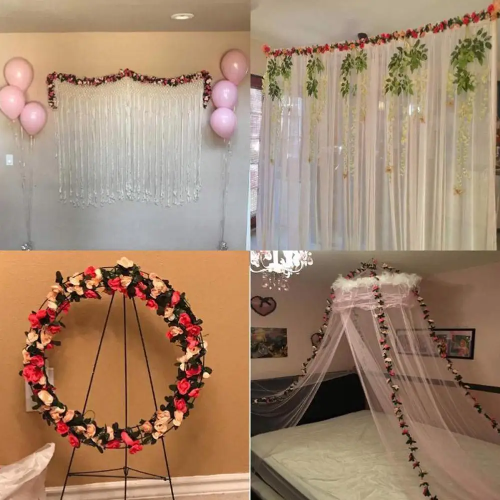 

250cm Artificial Vine Hanging Flowers For Wall Decoration Home Garland Wedding Romantic Decoration Party Plants Leaves Offi K5R5