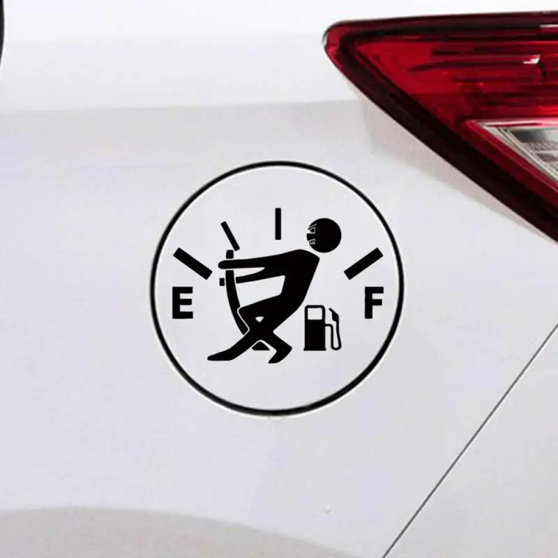 

1 Pcs Funny Car Sticker Pull Fuel Tank Pointer To Full Hellaflush Reflective Vinyl Car Sticker Decal Wholesale