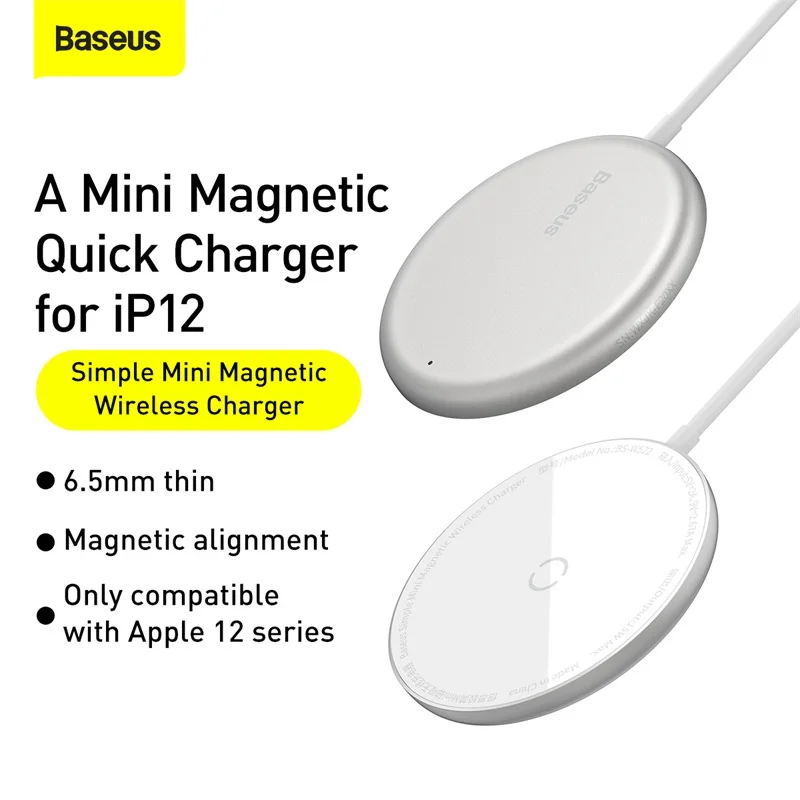 baseus15w magnetic wireless charger for iphone 12 pro max qi pd fast wireless charging charger induction pad magnetic charger free global shipping