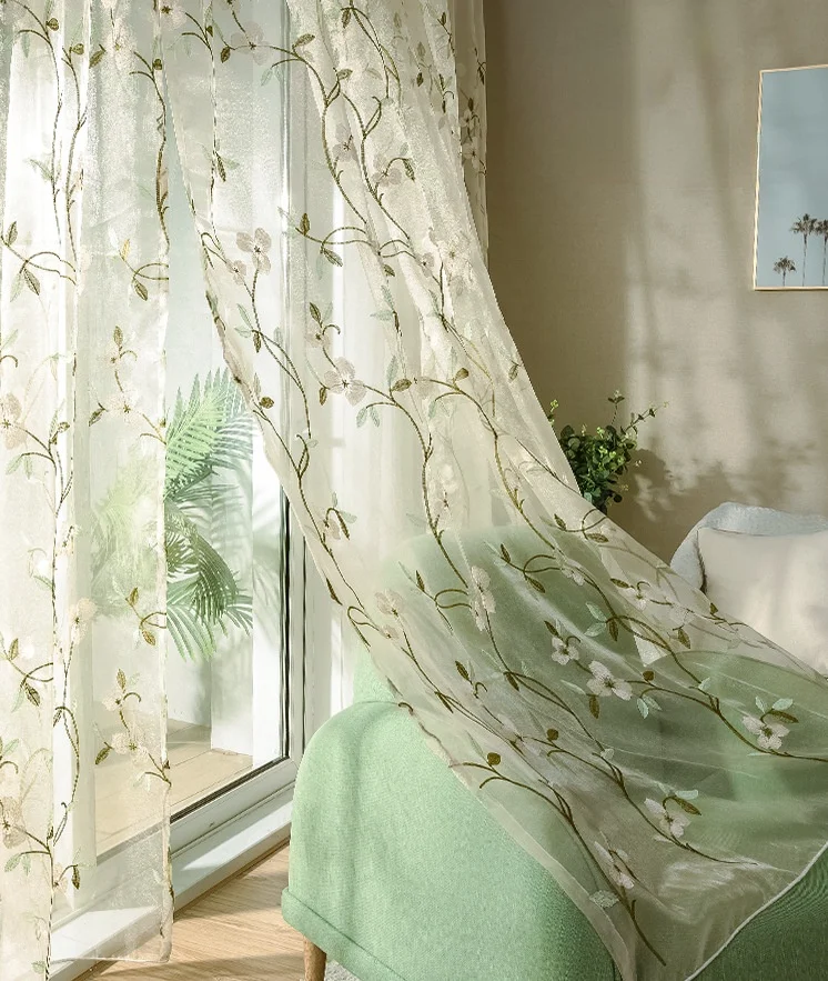 Тюлевые занавески с вышивкой на окно для гостиной драпировки спальни ткань