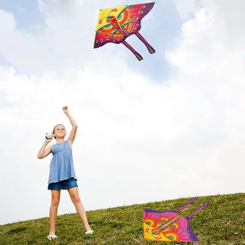 

Single 90*50cm Outdoor Sports Butterfly Flying Kite Durable Children Game Toy Winder Kids Without Board String Outdoor Kite A3W0