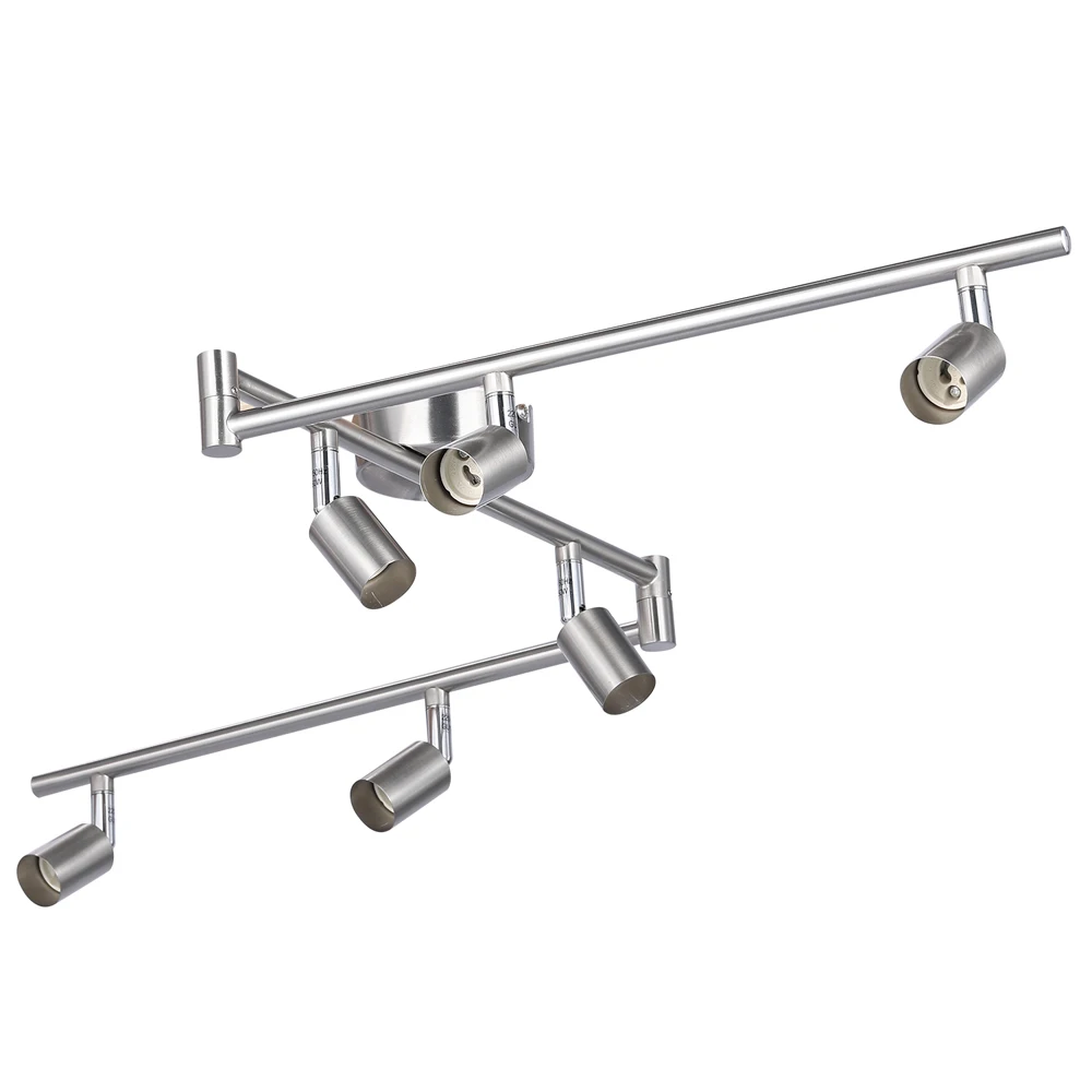 $37.13 4/6 Head LED Ceiling light GU10 Rotatable angle adjustable Lamp Black Silver for Living Room bedroom AC90-260v Spot Lighting