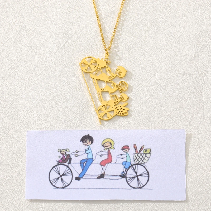 

Personalized Stainless Steel Boy Girl Kids Pendant Necklace Women Child Engraved Family Picture Necklace Jewelry New Year Gift