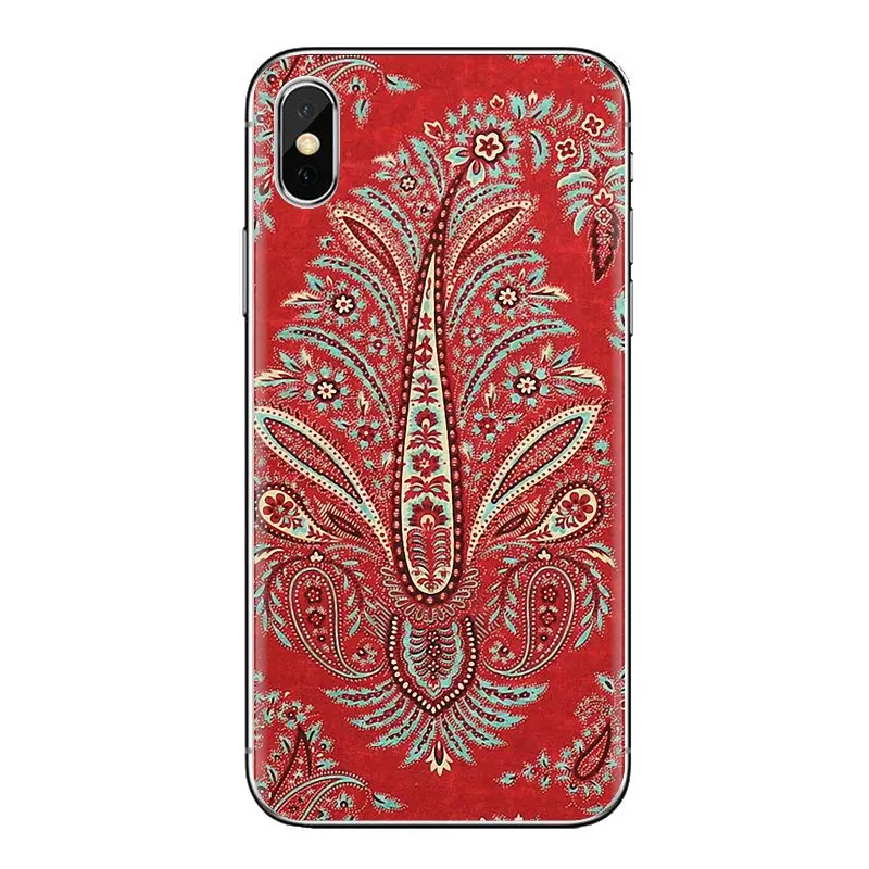 For iPod Touch Apple iPhone 11 Pro 4 4S 5 5S SE 5C 6 6S 7 8 X XR XS Plus Max Ultra Thin Case Paisley Flower Mandala Henna Hippie |