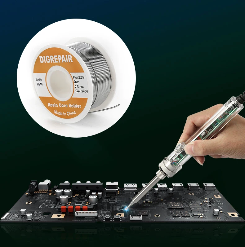 

Mechanic Soldering Desoldering Wires BGA Repair Rosin Core Solder Wire Roll 0.6/0.8MM 60/40 FLUX 2.0%Tin Wire Melt