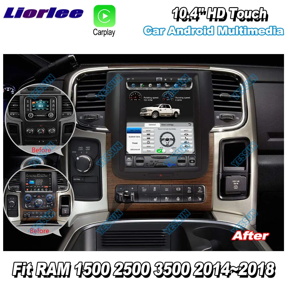 Автомобильный мультимедийный плеер Android для Dodge RAM 1500/2500/3500 2014 2018 Carplay GPS навигация