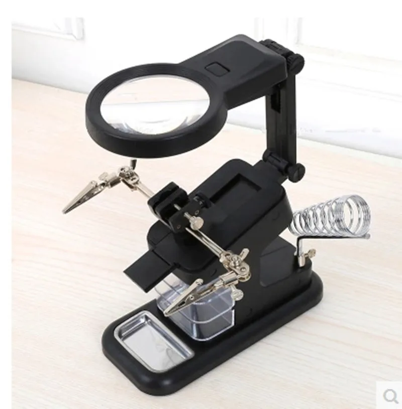 

Table Soldering Helping Hand Third Hand Tool Soldering Station USB 3X 25X 4.5X Illuminated Magnifier Welding Repair Tool