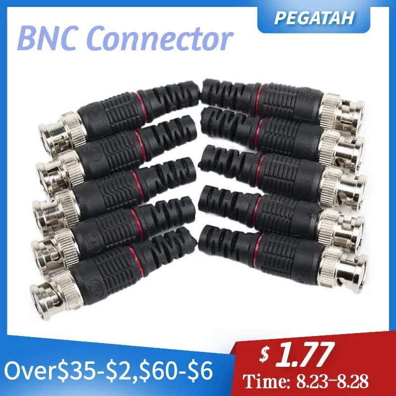JR B35 2/5/10 pies cctv Разъем адаптер BNC 50 Ом 75 Чистая медь разъем черный пластик Tai CCTV