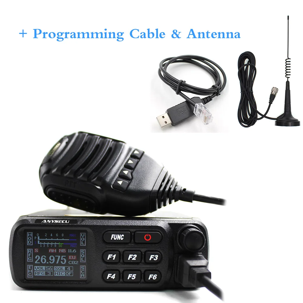 add Antenna-USB A-CB-27 CB радио 26,965-27,405 mhz AM/FM 12/24 v 4 ватт lcd schermo shotware Citizen Band Multi-Le Norme Мобильная радиостанция CB CB27 - Цвет: add Antenna-USB