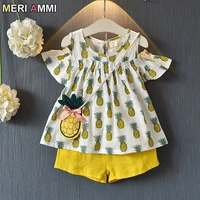 meri ammi 2 pcs set children girl clothing outfit floral tee flower shorts summer outwear for 2 12 year girl