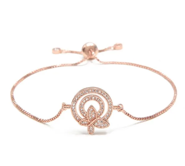 Золотой Серебряный браслет цепочка микро проложить cz веревка кубического